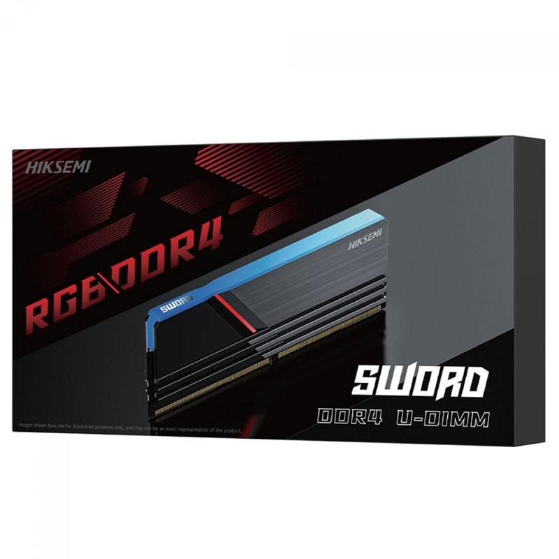 Memória DDR4 Hiksemi Sword, RGB, 8GB, 3200MHz, Preto - Memória RAM